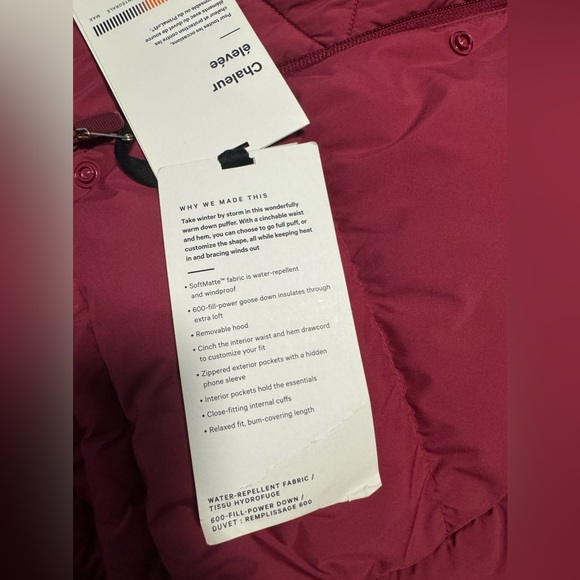 NEW Women's Wunder Puff Jacket Manteau Size 12 Pomegranate - Picture 6 of 12